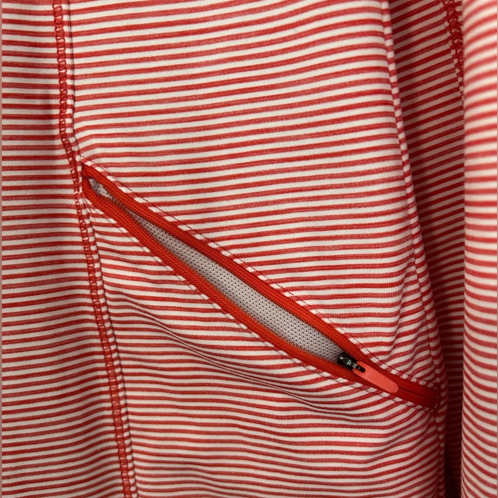 Duluth Trading Co Womens Pier Genius Full Zip Tunic Size X Small Orange Stripes - Picture 4 of 7